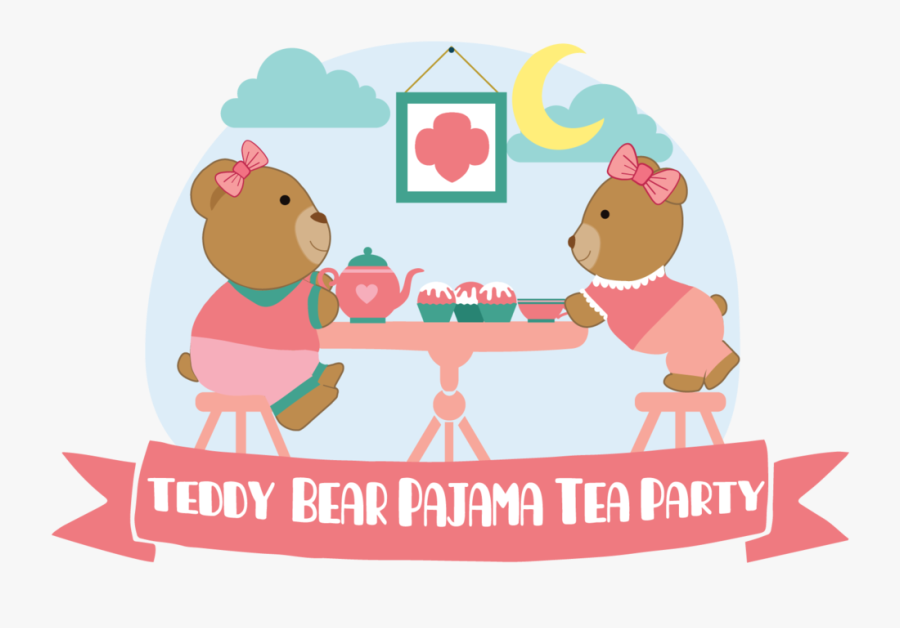 Teddy Clipart Tea Party - Cartoon, Transparent Clipart