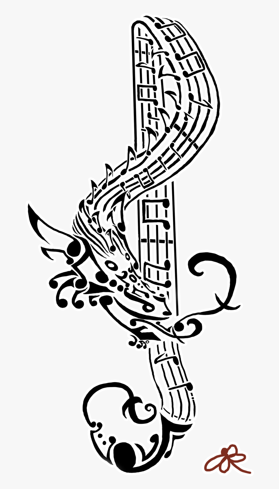 Simple Music Tattoo Designs- Pictures And Cliparts, - Simple New Design Tattoo, Transparent Clipart