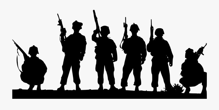 Soldier Silhouette Military Clip Art - Silhouette Soldiers Png, Transparent Clipart