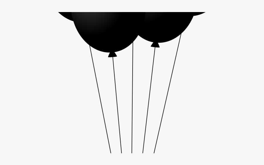 Black Balloons Cliparts - Black Balloon Strings Png, Transparent Clipart