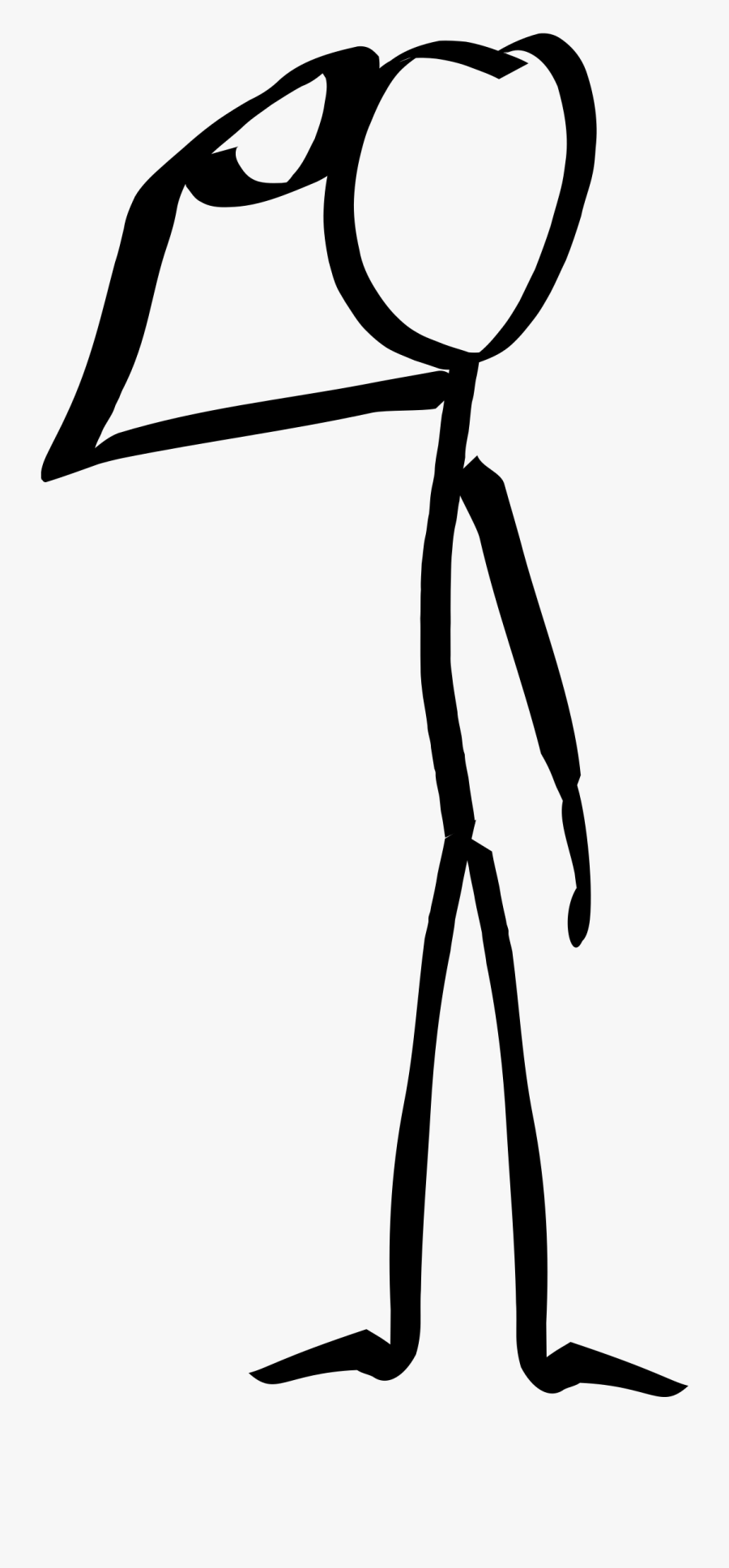 Stickyman Military Salute - Stick Figure Thinking Png, Transparent Clipart