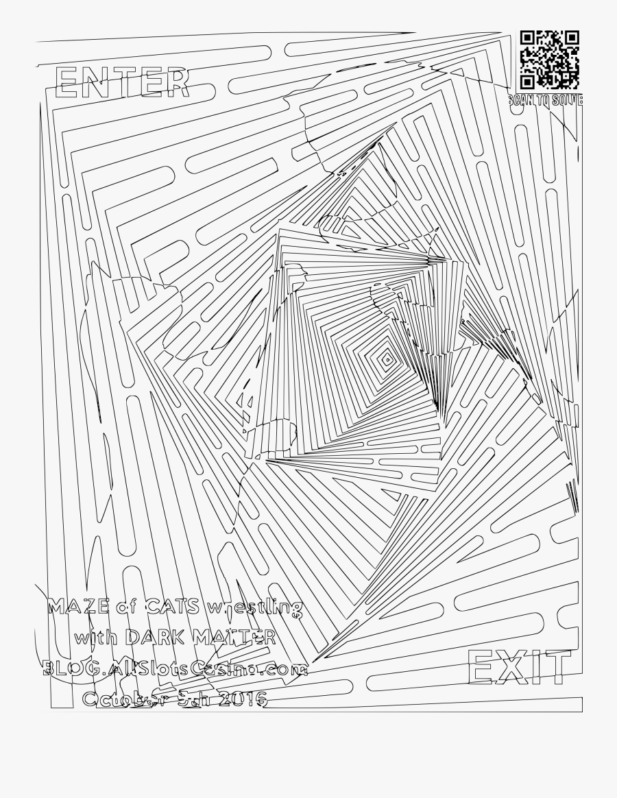 Coloring For Adults Maze Of Cats Wrestling Some Dark - Maze Adult, Transparent Clipart