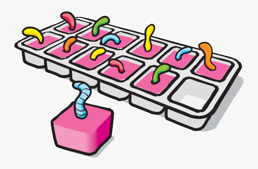 Sour Worm Ice Cubes, Transparent Clipart