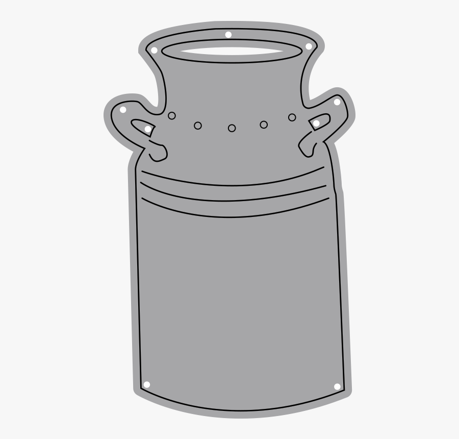 Vintage Tin Milk Can, Transparent Clipart