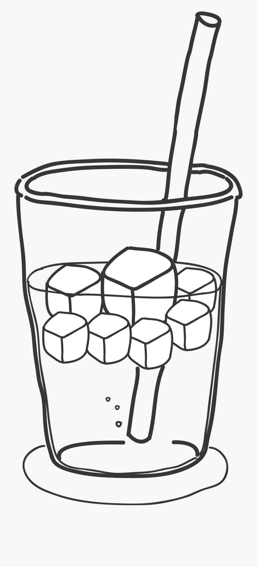 Clip Art Ice Drawing - Ice Drink Clipart Black And White , Free T...