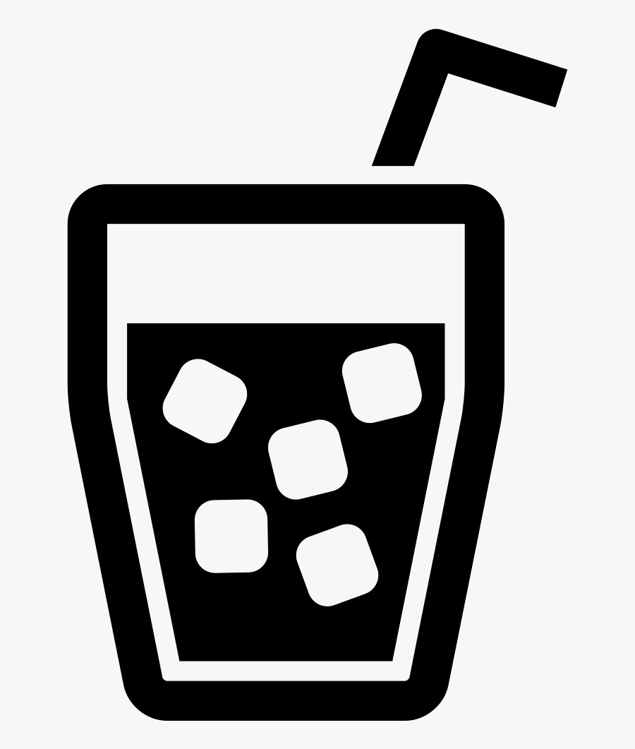 Drink Glass With Ice Cubes And Straw - Ice Drink Icon Png, Transparent Clipart