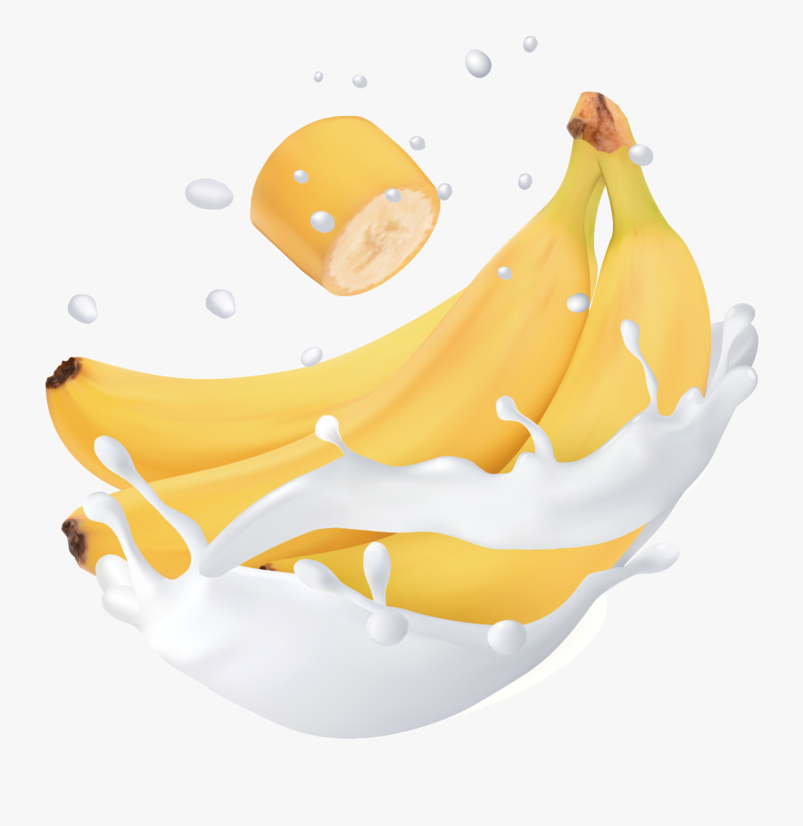 Fruit Water Splash Clipart Family - Banana Milk Png, Transparent Clipart