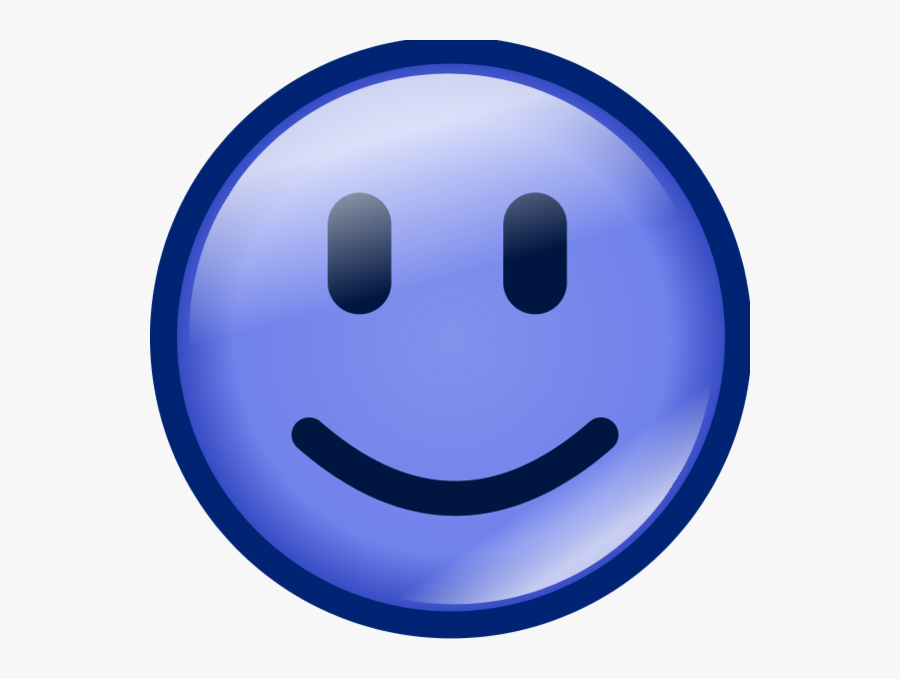 Smiley Face Vector Clip Art - Smiley Face Blue One, Transparent Clipart