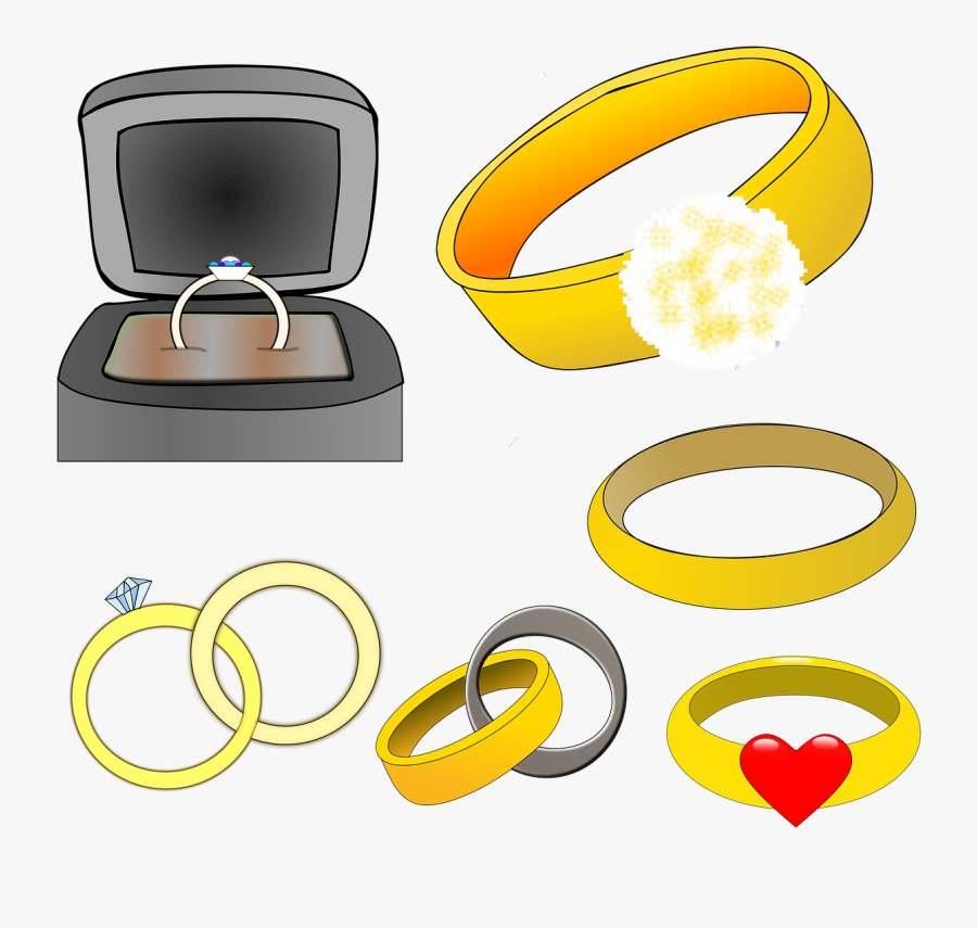 Transparent Wedding Rings Clip Art - ของ หมั้น ตัว การ์ตูน, Transparent Clipart