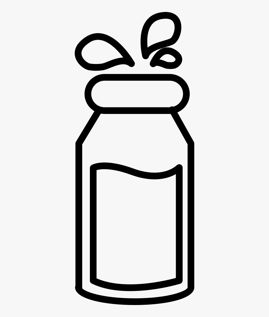 Bottle Of Milk With Droplets - Milk, Transparent Clipart