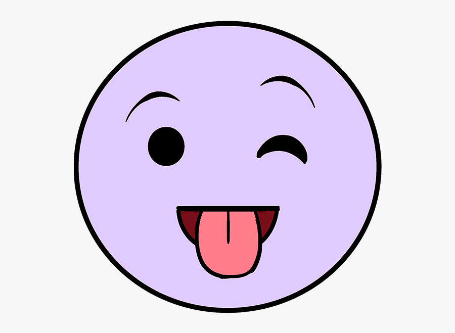 How To Draw Tongue Out Emoji - Transparent Smiley Face, Transparent Clipart