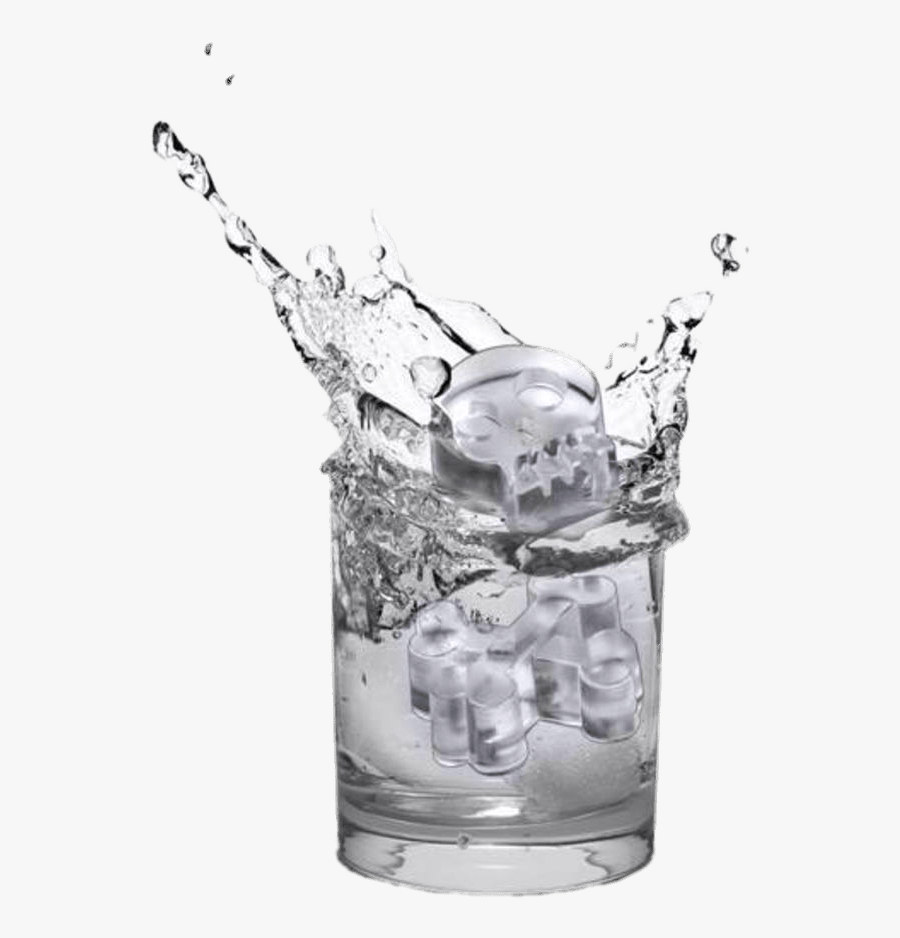 Skull Icecube In Glass Clip Arts - Glass With Ice Cubes Png, Transparent Clipart