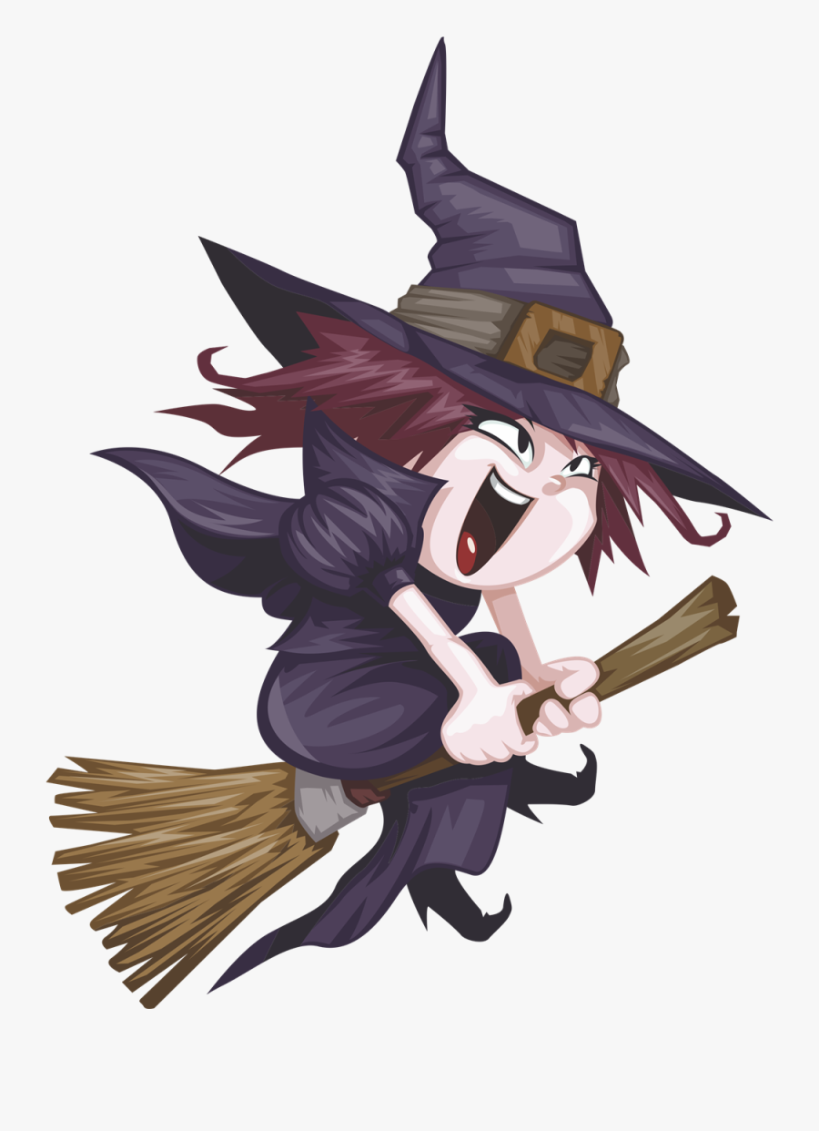 Witch Free To Use Clip Art - Cartoon Halloween Witch Cute, Transparent Clipart