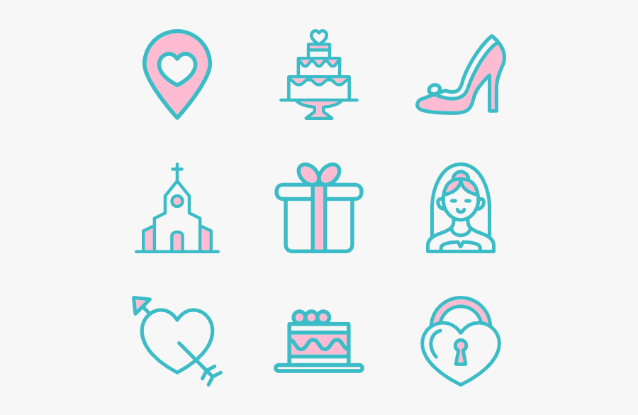 Linear Wedding Elements - Wedding Icon Transparent Background, Transparent Clipart