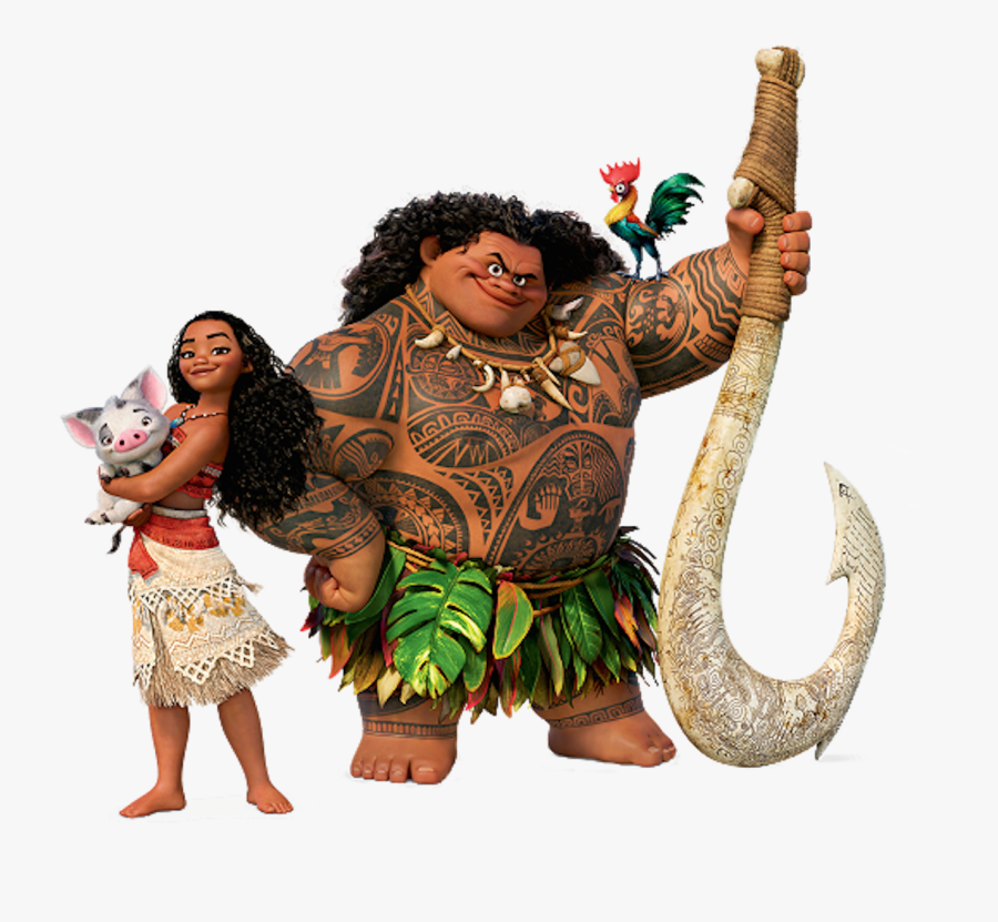 Maui Moana Disney Large Transparent Png Imageu200b - Moana Maui Pua And Hei Hei, Transparent Clipart