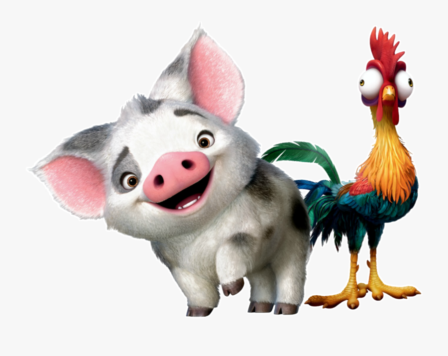 Art,domestic Pig,graphics,animal Figure,llama,fictional - Pua And Hei Hei, Transparent Clipart