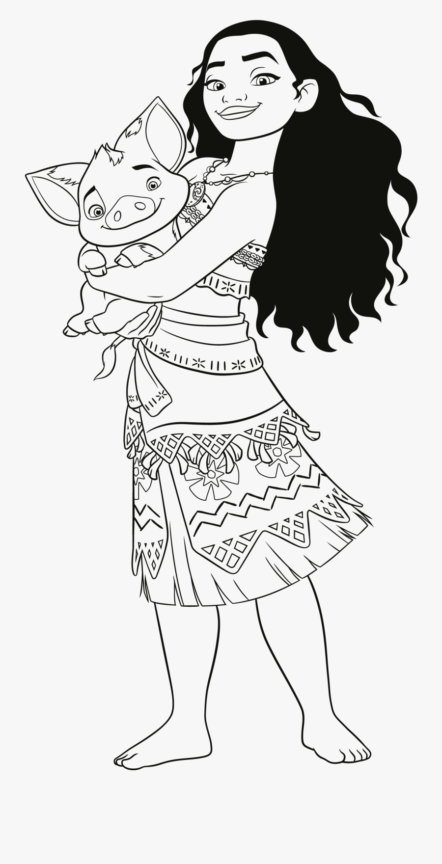 Moana Coloring Pages - Moana And Pua Coloring Pages, Transparent Clipart