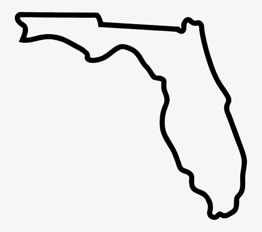 Clip Art Outline Of Florida - Transparent Florida State Outline, Transparent Clipart