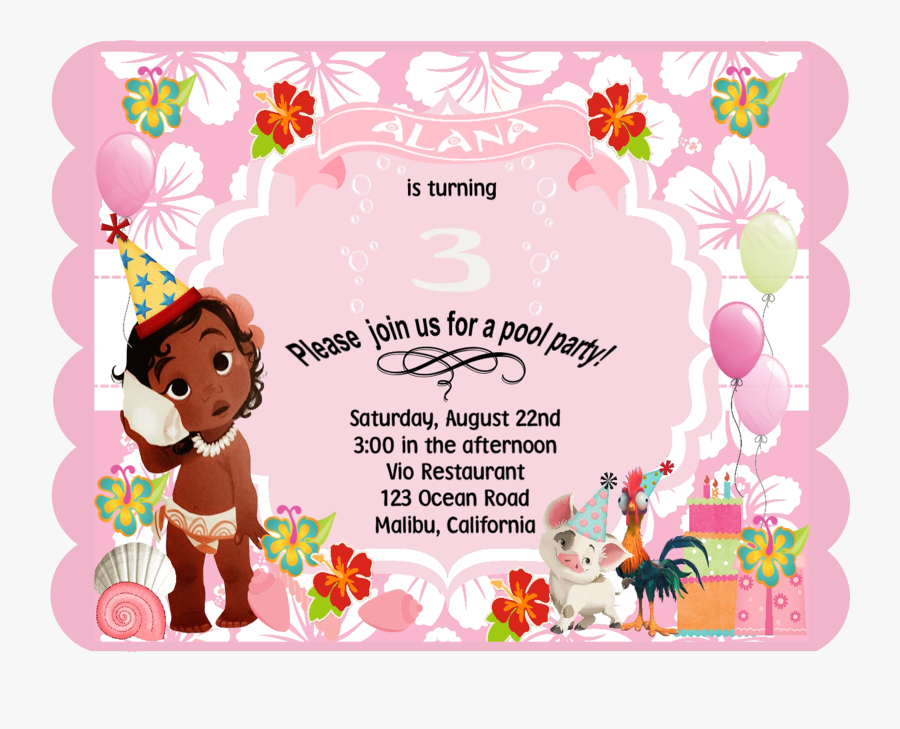 moana baby shower invitation