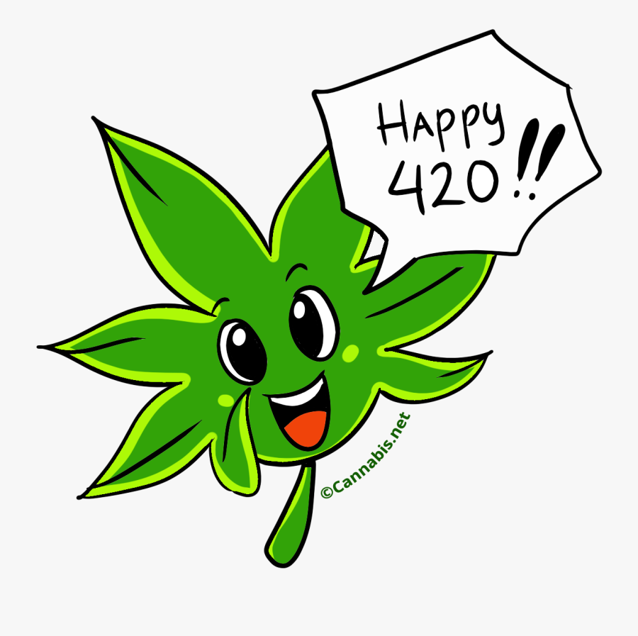 Weed Clipart Pothead - Happy 420 Day, Transparent Clipart