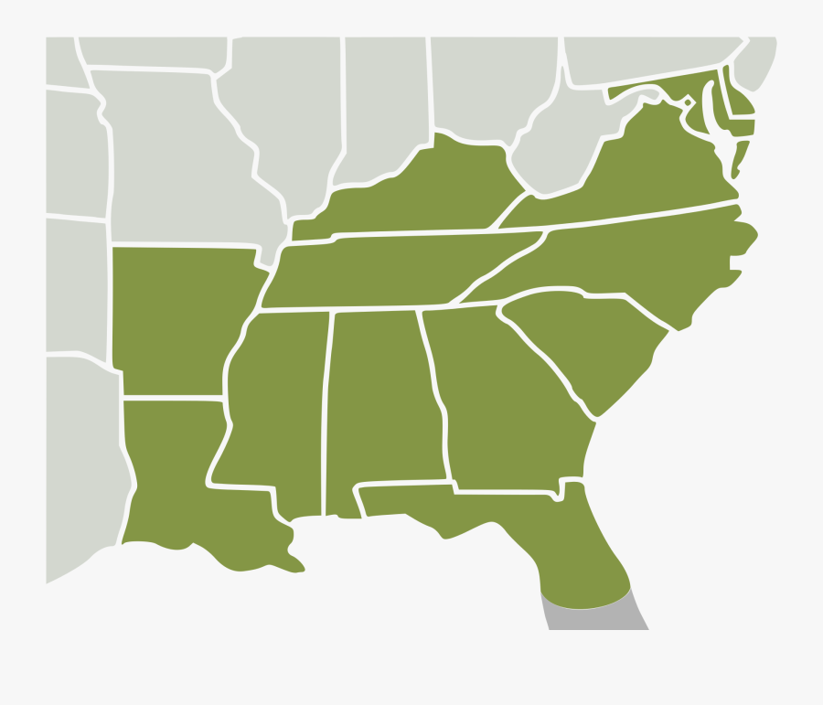 Map United Of Florida Coast States Southeast Clipart - Southeast Usa Map Vector, Transparent Clipart