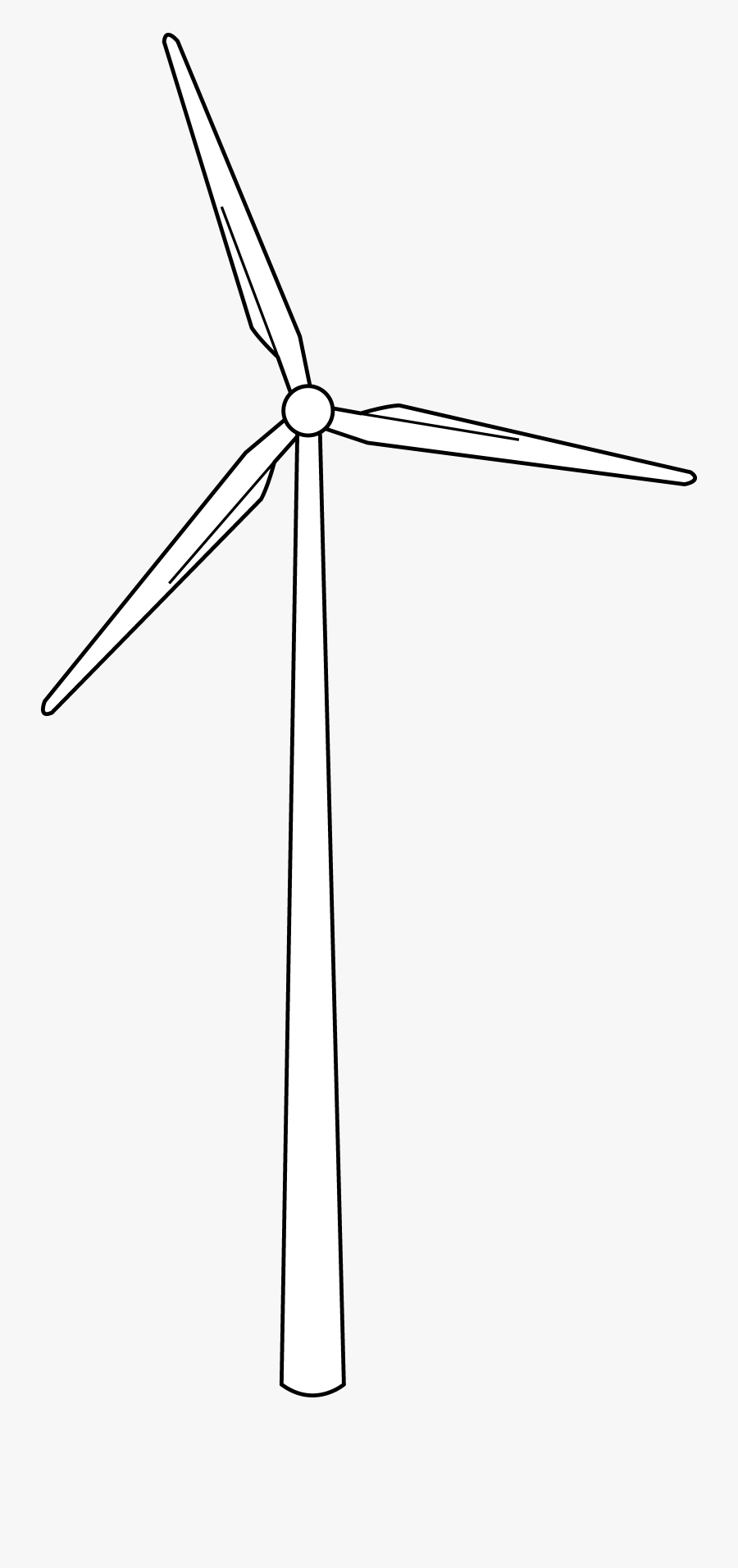 Wind Turbine Line Art Free Clip Clipart - Clip Art Wind Mill, Transparent Clipart