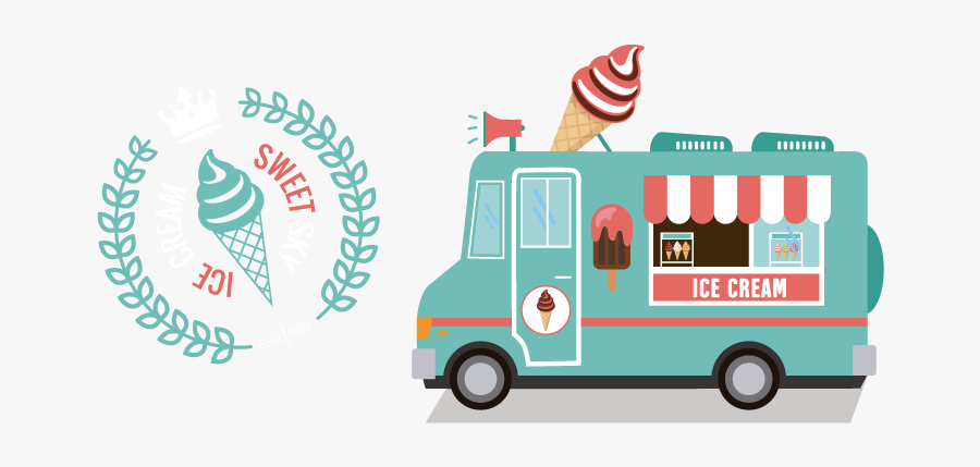 Transport,vehicle,food Truck,motor Vehicle,mode Of - Branding Ice Cream Of The Food Trucks, Transparent Clipart