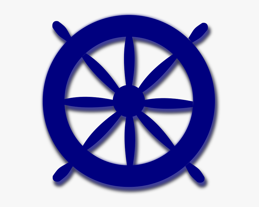 Nautical Wheel Clipart - Ship Steering Wheel Png Blue, Transparent Clipart