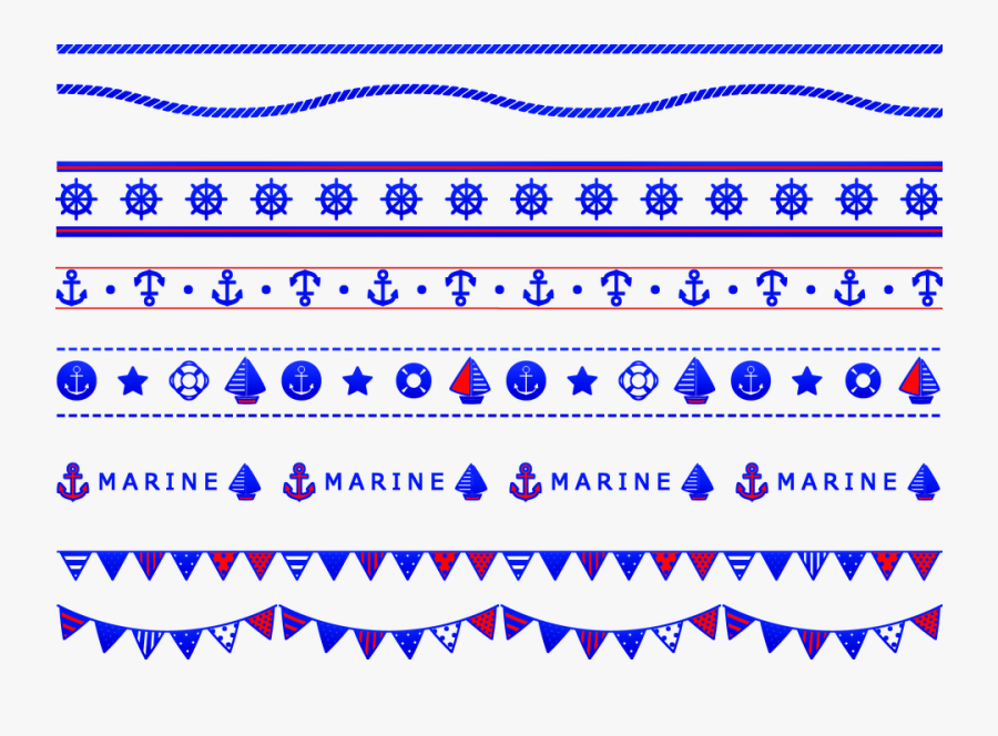 Nautical Clip Art, Nautical Banner, Bunting, Sailboat - Transparent Nautical Banner Clipart, Transparent Clipart