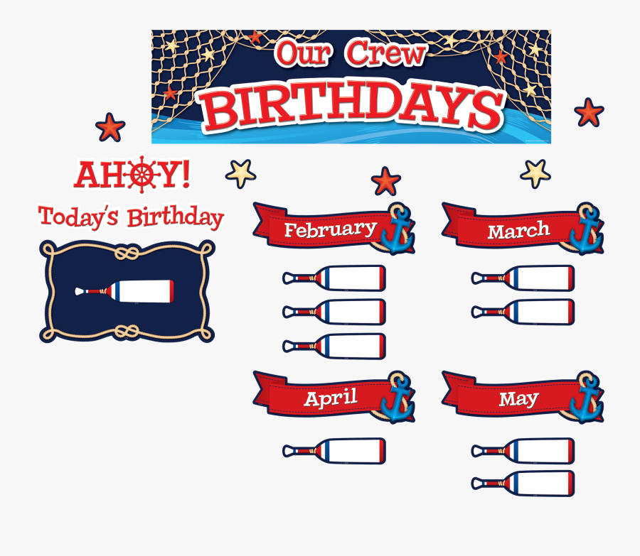Bulletin Board Our Crew Birthday, Transparent Clipart