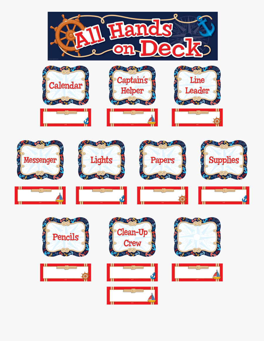 Nautical Theme Classroom Jobs, Transparent Clipart