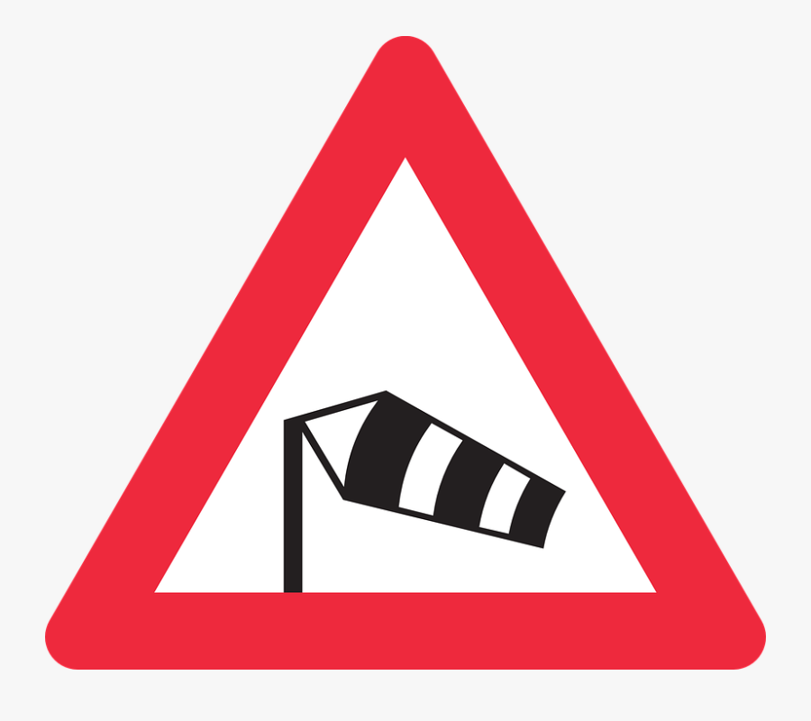 Side Winds Road Sign, Transparent Clipart