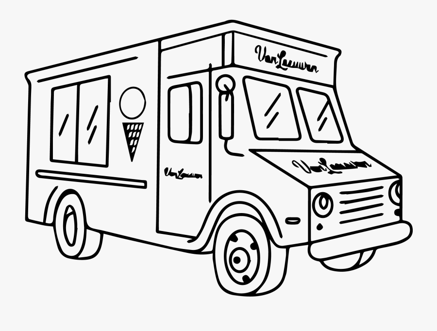Transparent Ice Cream Truck Clipart - Truck, Transparent Clipart