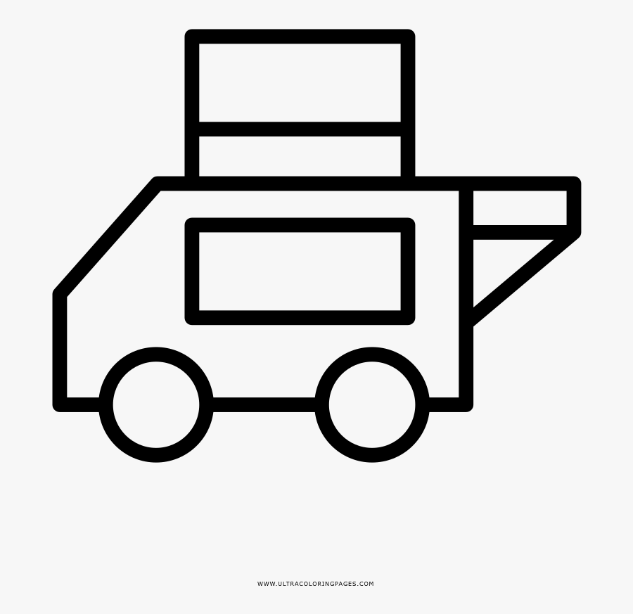Food Truck Coloring Page - Vector Graphics, Transparent Clipart