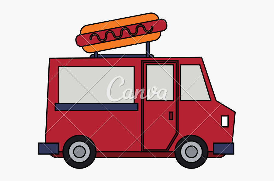 Food Truck Doodle, Transparent Clipart