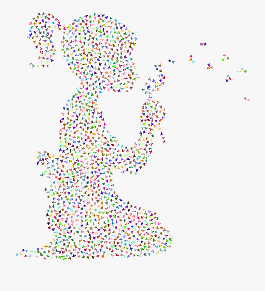 Prismatic Dandelion Girl 4 No Background Clip Arts - Transparent Background Dandelion Background, Transparent Clipart