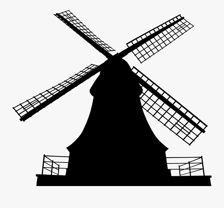 Drawing Barns Windmill Transparent Png Clipart Free - Windmill Silhouette, Transparent Clipart