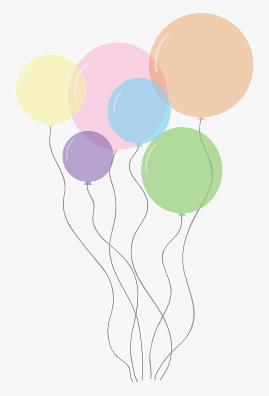 Balloons Party Birthday Free Picture - Pastel Balloon Transparent Background, Transparent Clipart