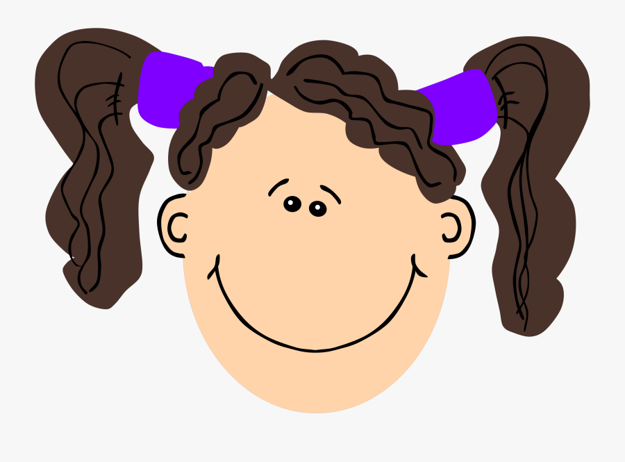 Transparent Hair Clip Art Png - Girl With Brown Hair And Green Eyes Cartoon, Transparent Clipart