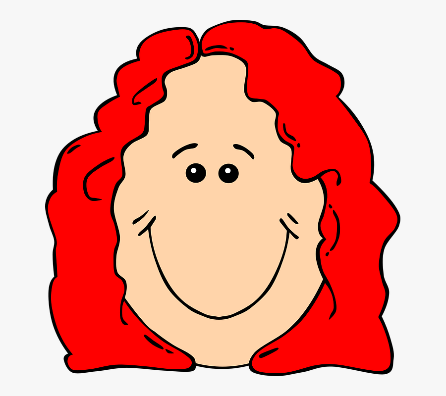 Cartoon Red Hair Girl, Transparent Clipart