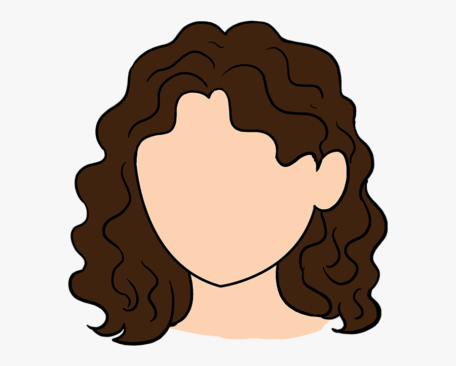 How To Draw Curly Hair - Cartoon With Curly Hair, Transparent Clipart