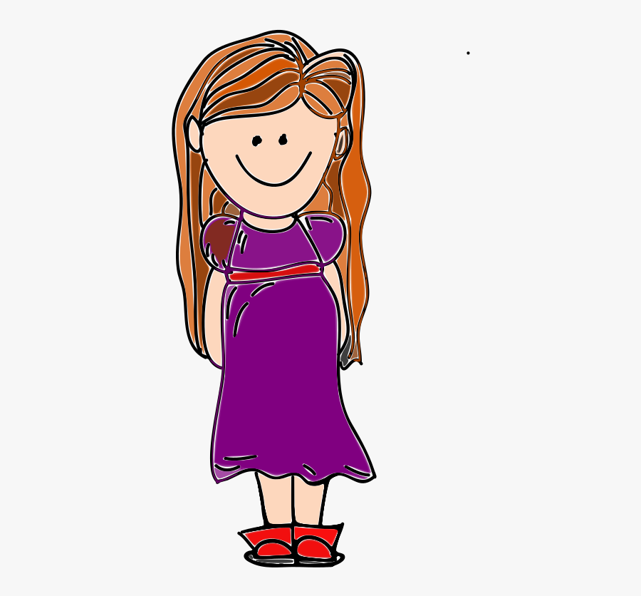 Hairstyle,art,hair - Girl Long Hair Clip Art, Transparent Clipart