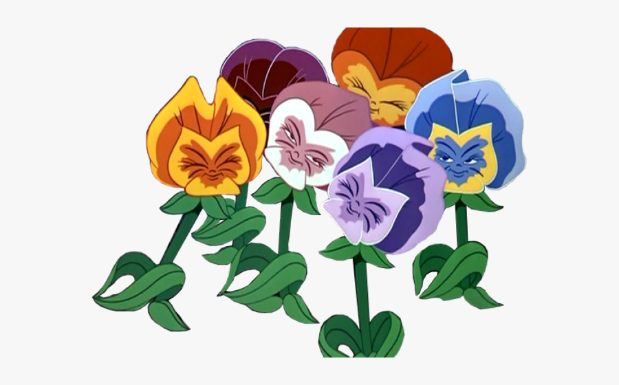 Pansy Clipart Alice In Wonderland Flower - Alice In Wonderland Talking Flowers Diy, Transparent Clipart
