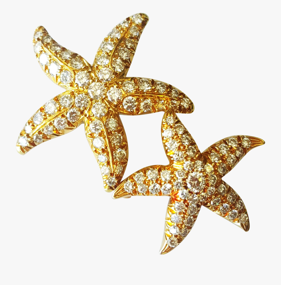 Clip Art Free Beautiful Set Of Two Karat Brooches Krikorian - Star Fish No Background Png, Transparent Clipart