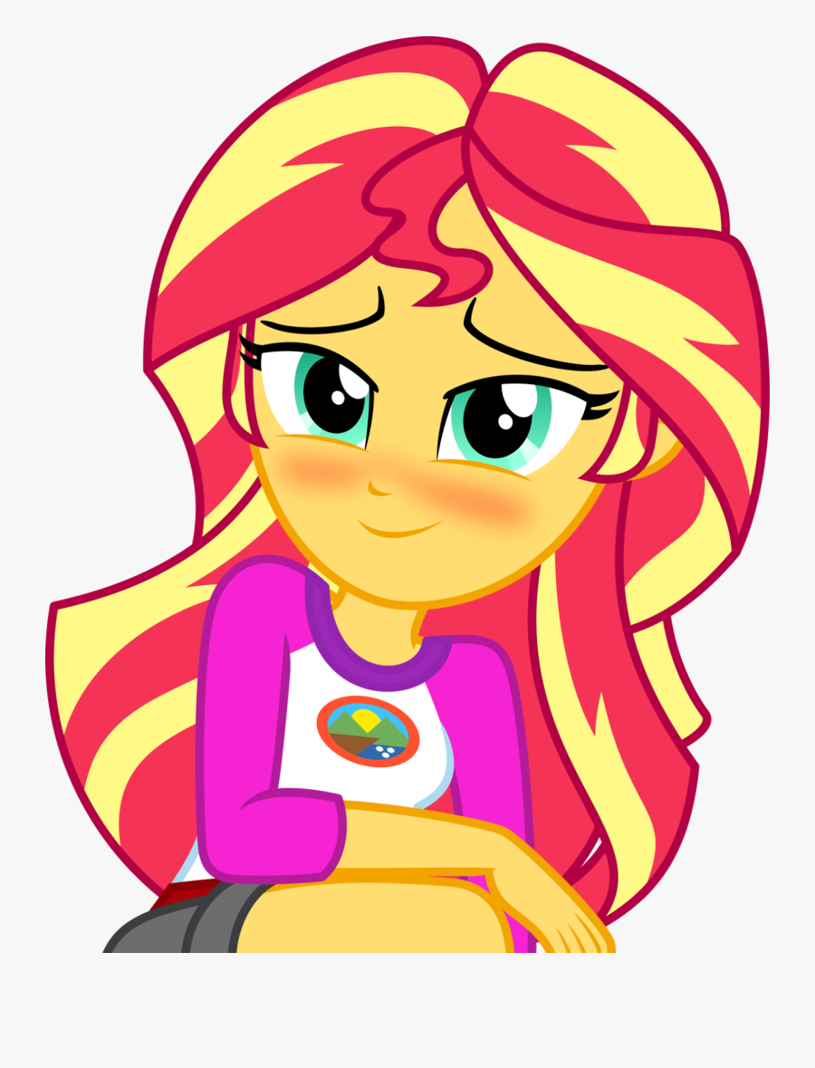 Cartoon,hair,clip Character,pleased,line - Sunset Shimmer, Transparent Clipart