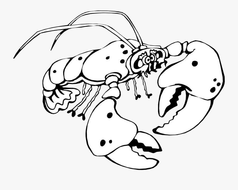Lobster Clipart Of A Black And White Crayfish Veran - Lobster Black And White Png, Transparent Clipart