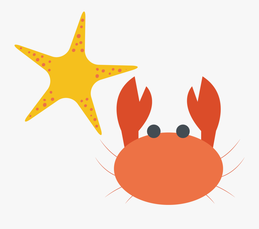 Crab Illustration Starfish Png Vector Material Transprent - Vector Starfish Png, Transparent Clipart