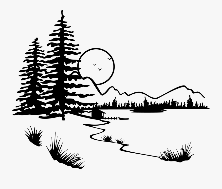 Lake Silhouette Clip Art - Lake Clipart Black And White, Transparent Clipart