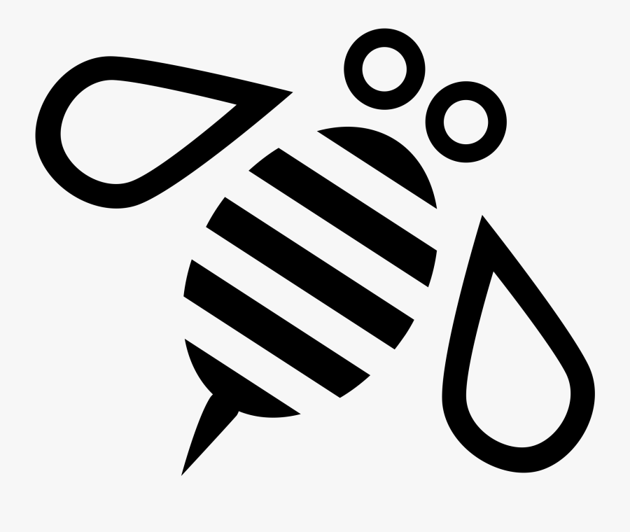 Minimal Bee Or Bumblebee Black - Black Bumble Bee Transparent Png, Transparent Clipart