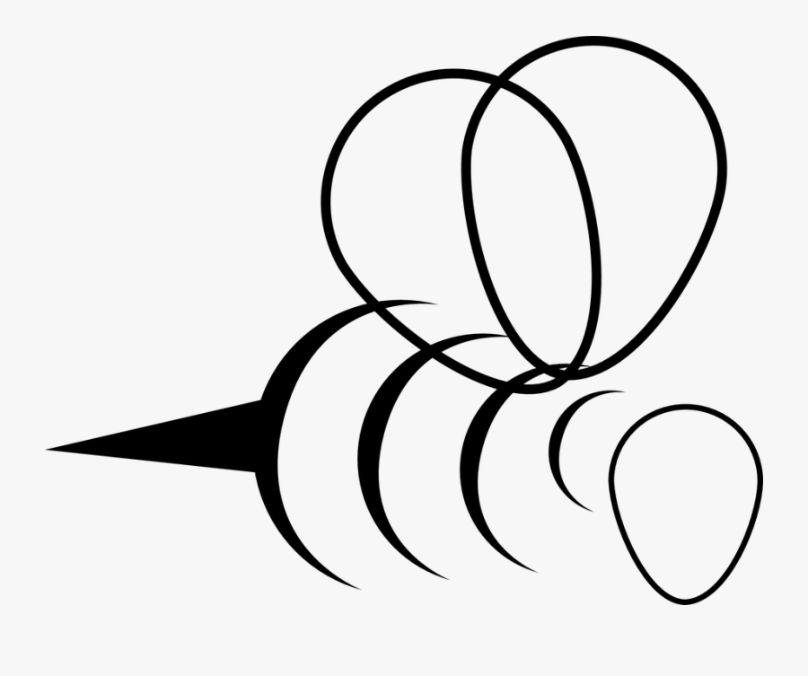 Transparent Bee Line Art, Transparent Clipart
